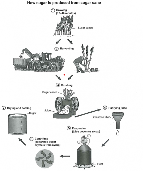 The Diagram Below Shows The Manufacturing Process For Making Sugar From ...